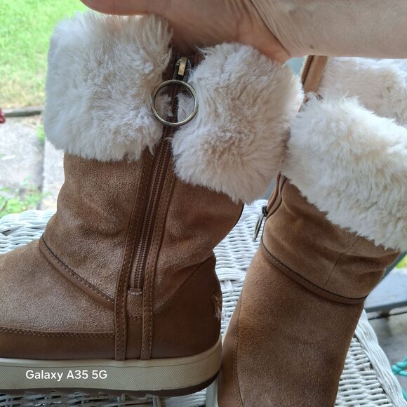 Koolaburra By UGG Womens Brown Suede & Faux Shearling Winter Boots Size 8 Side Z - Picture 10 of 12